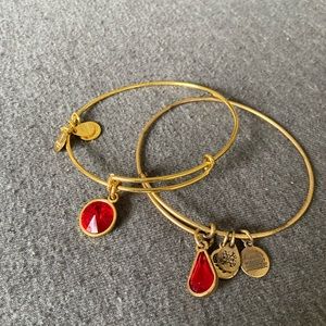 Alex and Ani ruby bracelets